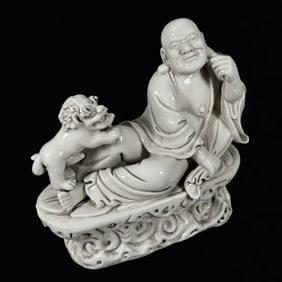 An Exquisite Blance-De-Chine Statue of Arhat