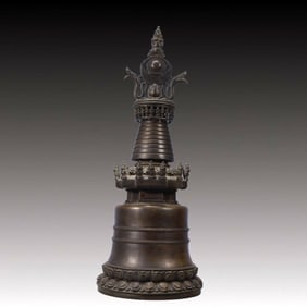 An Exquisite Bronze Pagoda