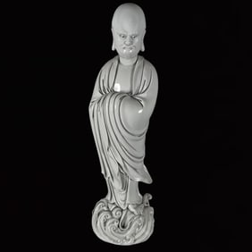 A Huge Blance-De-Chine Statue of Dharma