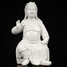 An Exquisite Blance-De-Chine Statue of Guangong