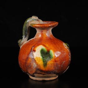 An Exquisite Tang Tri-Color Glazed Pottery Vase