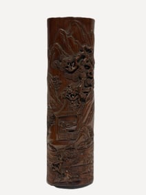 An Exquisite Huanghuali wood Landscape and Figure Pattern Paper Weight