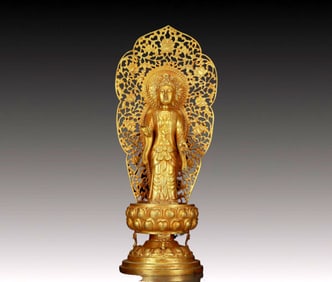 A Huge Gilt Bronze Statue of Avalokitesvara