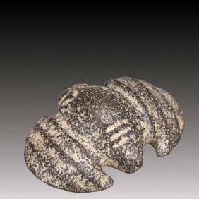 An Archaic Hongshan Culture Coal crystal Bats Pendant