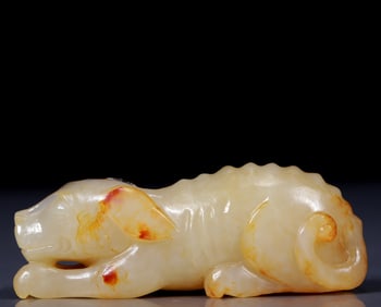 An Exquisite Hetian Jade Dog Ornament