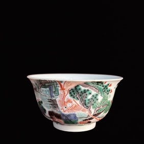 An Exquisite Wucai Character and Story Pattern Cup