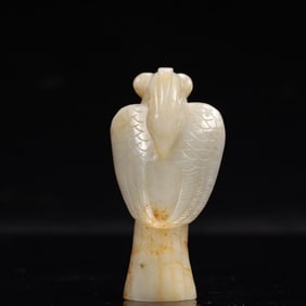 An Archaic Hongshan Culture White Jade Phoenix Pendant