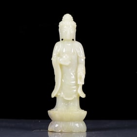 An Exquisite White Jade Sakyamuni Ornament