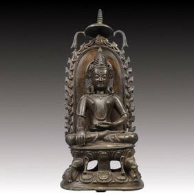 A Solemn Bronze Statue of Tara