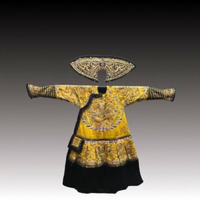 A Rare Brocade Embroidery Imperial Robe