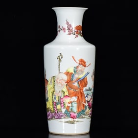 A Huge Famille-Rose Figure Pattern Vase