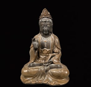 A Huge Blance-De-Chine Statue of Avalokitesvara