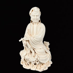 An Exquisite Blance-De-Chine Statue of Dharma