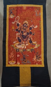 Six-Armed Gema Gela Embroidered Thangka