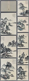 A Chinese Album Ink Painting of Landscape on Paper