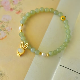 An Exquisite Sterling Silver-Gold Plated Inlaid Sapphire Bracelet