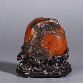 A Exquisite Shoushan Stone Landscape Ornament