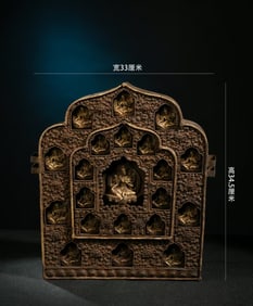 A Rare Gilt Bronze Twenty-One Taras Bronze Box