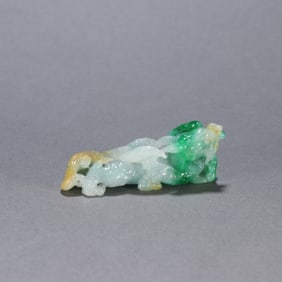 A Rare Jadeite Dragon Ornament