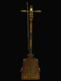 A Exquisite Gilt Bronze Horse Head Erhu