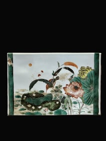 A Exquisite Wucai Figures Flower and Bird Pattern Hand Pillow