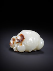 A Rare Hotan Jade Peach Ornament