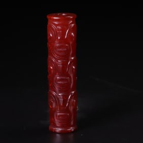 An Archaic Red Jade Lezi