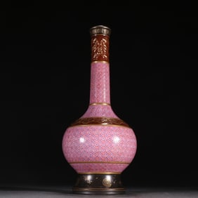 A Rare Sauce-Glazed Gilt Ruyi Plum Blossom Pattern Vase