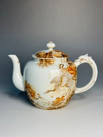 A Exquisite Ink Color Flower and Bird Pattern Ewer