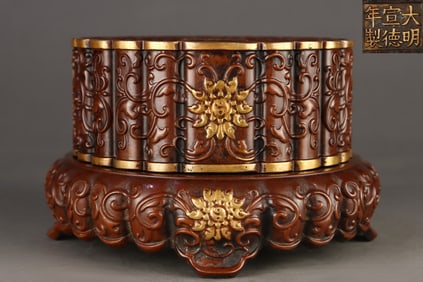 Gilt Red Copper Lotus Pattern Censer