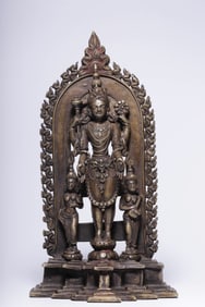 A Rare Bronze Statue of Four-Arms Avalokitesvara