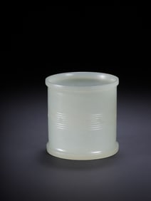 A Rare Hotan Jade Bamboo Joint Shaped Cup