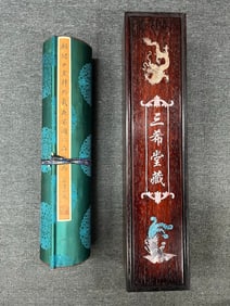 A Chinese Hand Scroll Ink Figure Painting on Silk