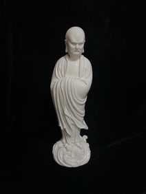 A Exquisite Blanc-De-Chine Statue of Arhat Ornament