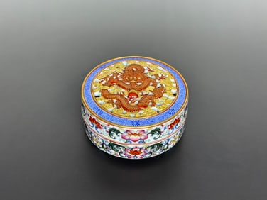 A Exquisite Famille-Rose Lotus Pattern Dragon Pattern Censer
