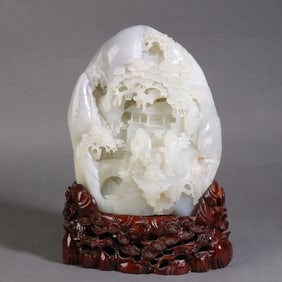 A Exquisite Hotan Jade Landscape Ornament