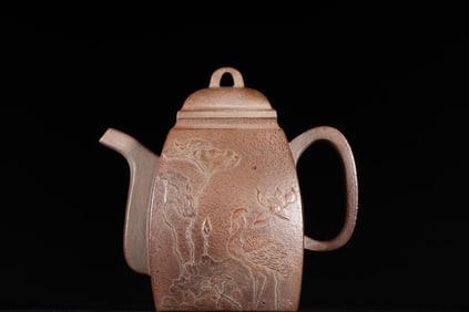 A Exquisite Purple Sands Flower and Bird Pattern Ewer