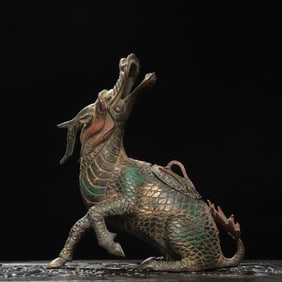 A Exquisite Bronze Kylin-Shaped Censer