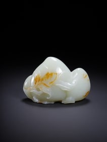 A Rare Hotan Jade Peach Ornament