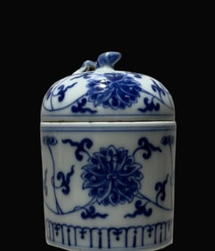 A Exquisite Blue and White Flower Pattern Jar