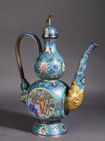 A Exquisite Cloisonne Character and Story Pattern Ewer