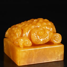 A Exquisite Shoushan Tianhuang Stone Ganoderma lucidum Pattern Seal