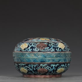 A Exquisite Fahua Glazed Figures Pattern Box