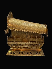 A Exquisite Gilt Bronze Coffin