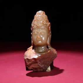 A Exquisite Hotan White Jade Buddha Head