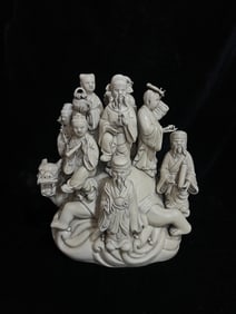 A Exquisite Blanc-De-Chine Figures Ornament