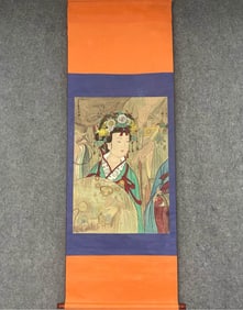 A Chinese Vertical Scroll Ink Painting of Figure on Paper