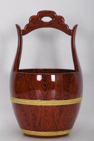 A Exquisite Imitation Wood Grain Glaze Bucket
