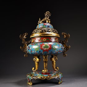 A Exquisite Gilt Bronze Auspicious Beast Pattern Censer