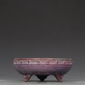 A Exquisite Jun yao Purple Glazed Tripod Brush Washer